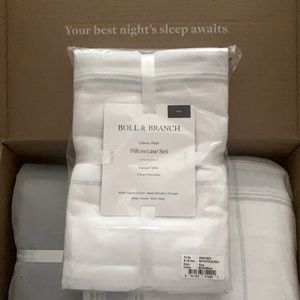 Boll & Branch Flannel King Pillowcases - Shore Modern Plaid